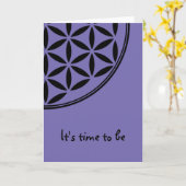 Carte FLEURS DE VIE - Symbole de géométrie sacrée plein  (Fleur jaune)