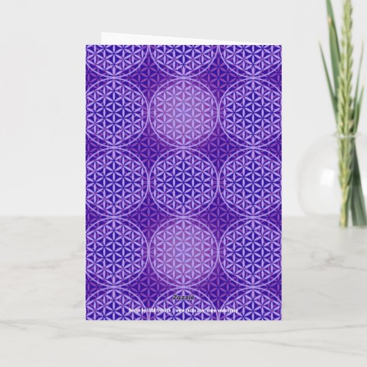 Carte FLEURS DE VIE - violet lila motif (Dos)
