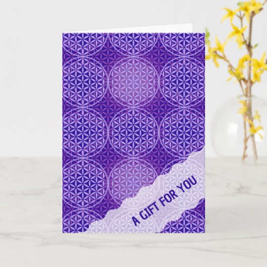 Carte FLEURS DE VIE - violet lila motif (Fleur jaune)