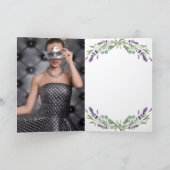 Carte Fleurs de violet de lavande photo anniversaire mer (Intérieur)