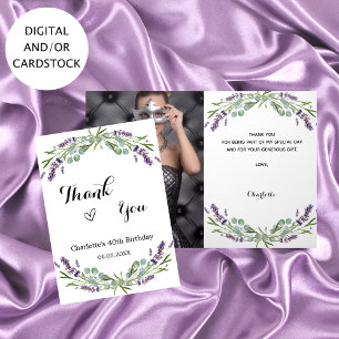 Carte Fleurs de violet de lavande photo anniversaire mer