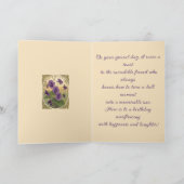Carte Fleurs de violette Fête d'anniversaire de février (Intérieur)