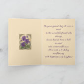 Carte Fleurs de violette pour anniversaire de février da (Intérieur)