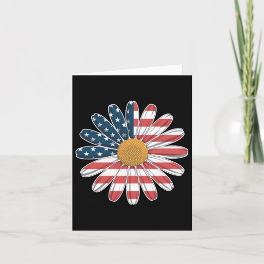 Carte Fleurs Décontractées Drapeau Américain Étoiles Et (Devant)