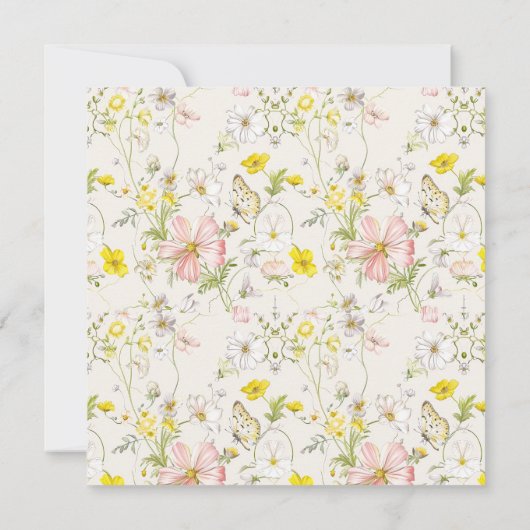 Carte fleurs délicates et feuille dans le style chinois  (Dos)