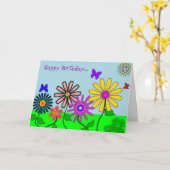 Carte "Fleurs délirantes" (Fleur jaune)