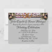 Carte Fleurs, Dentelles et fer à cheval, Mariage de ruba (Dos)