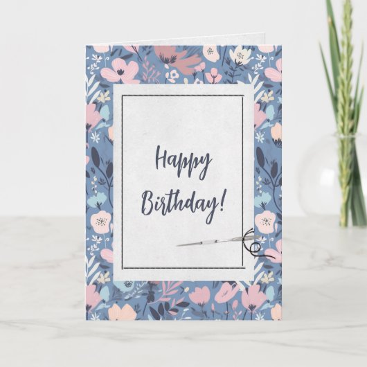 Carte Fleurs d'été et Aiguilles Anniversaire (Devant)