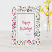 Carte Fleurs d'été et Aiguilles Anniversaire (Fleur jaune)