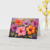 Carte Fleurs d'Hibiscus colorées (Fleur jaune)