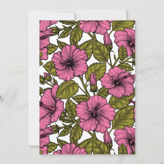 Carte Fleurs d'hibiscus roses (Devant)