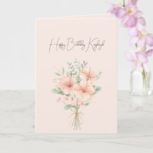 Carte Fleurs d'Hibiscus Tropical Peach Anniversaire