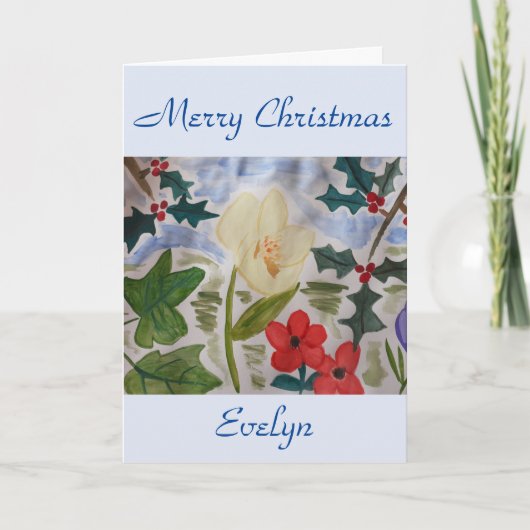 Carte Fleurs d'hiver et Noël de houx (Devant)