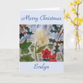 Carte Fleurs d'hiver et Noël de houx (Fleur jaune)