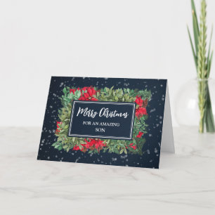 Carte Fleurs d'hiver Son Joyeux Noël