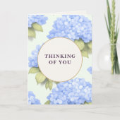Carte Fleurs d'hortensia bleues | Pensées pour vous (Devant)