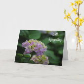 Carte Fleurs d'Hydrangée rose et blanche avec sympathie (Fleur jaune)