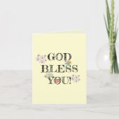 Carte Fleurs « Dieu vous bénisse » (Devant)