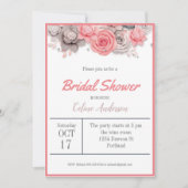 Carte Fleurs d'invitation de douche nuptiale (Devant)