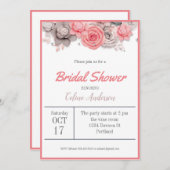 Carte Fleurs d'invitation de douche nuptiale (Devant / Derrière)