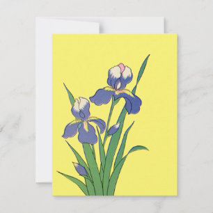 Carte Fleurs d'iris de jardin de printemps florales vint