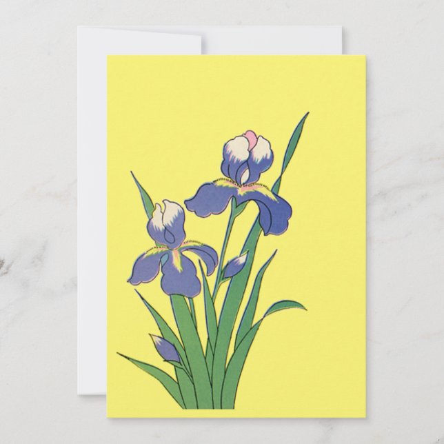 Carte Fleurs d'iris de jardin de printemps pourpre flora (Devant)