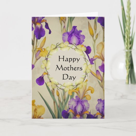 Carte Fleurs d'iris pour la fête des mères (Devant)