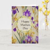 Carte Fleurs d'iris pour la fête des mères (Fleur jaune)