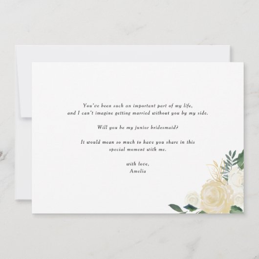 Carte Fleurs D'Ivoire Douce Serez-Vous Ma Fille D'Épouse (Dos)