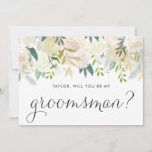 Carte Fleurs D'Ivoire Douce Serez-Vous Mon Groomsman (Devant)