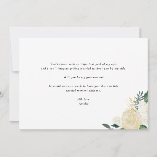 Carte Fleurs D'Ivoire Douce Serez-Vous Mon Groomsman (Dos)