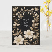 Carte Fleurs d'ivoire Pensant à vous (Fleur jaune)