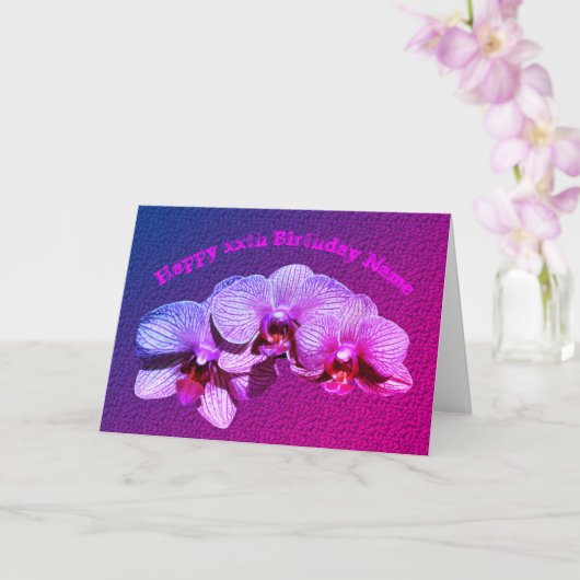 Carte Fleurs d'orchidées Anniversaire personnalisé (Orchidée)