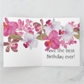 Carte Fleurs d'orchidées Floral Anniversaire Grande cart (Intérieur)