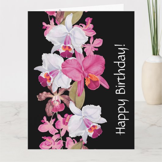 Carte Fleurs d'orchidées Floral Anniversaire Grande cart (Devant)