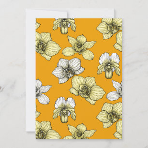 Carte Fleurs d'orchidées jaune et blanc
