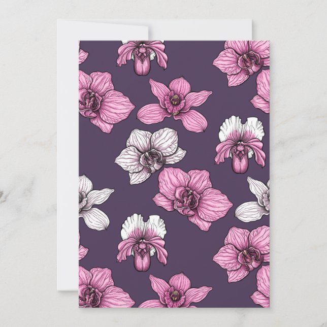 Carte Fleurs d'orchidées roses (Devant)