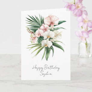 Carte Fleurs d'orchidées roses tropicales