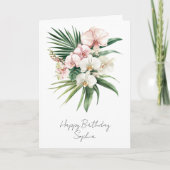 Carte Fleurs d'orchidées tropicales roses (Devant)