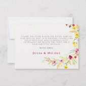 Carte Fleurs d'orchidées violettes roses Mariage de cour (Dos)