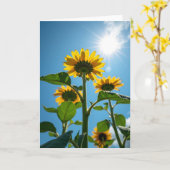 Carte Fleurs Dorées d'Anniversaire (Fleur jaune)
