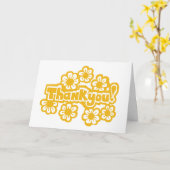 Carte Fleurs Dorées Merci ! (Fleur jaune)
