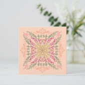 Carte Fleurs Douce pêche kaléidoscopique Script Meilleur (Debout devant)