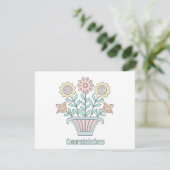 Carte Fleurs douces Félicitations (Debout devant)