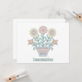 Carte Fleurs douces Félicitations (Devant/Arrière en situation)