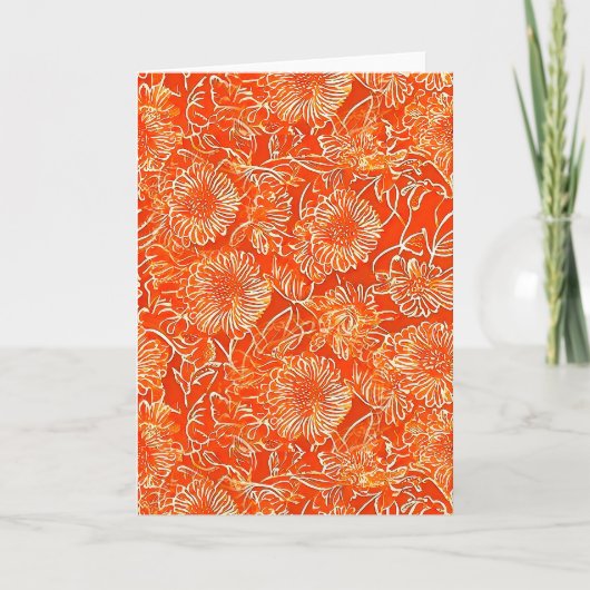 Carte Fleurs douces orange (Devant)