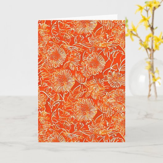 Carte Fleurs douces orange (Fleur jaune)