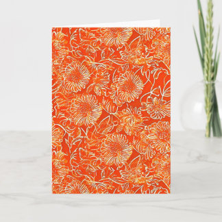 Carte Fleurs douces orange