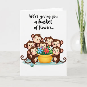 Carte Fleurs Douces Singes