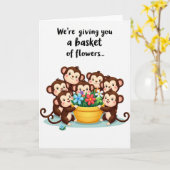 Carte Fleurs Douces Singes (Fleur jaune)